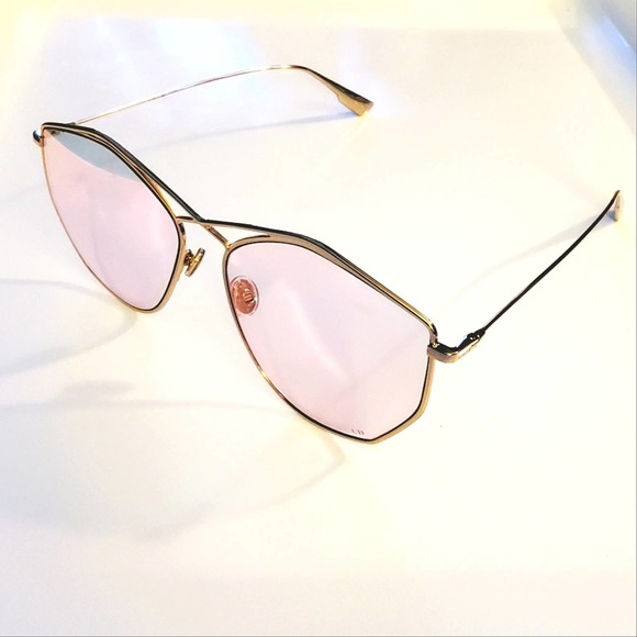 DIOR "STELLAIRE4" ROSE GOLD/PINK 59MM GEOMETRIC SUNGLASSES 🕶 - Picture 1 of 9